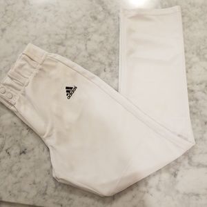 4 Adidas white straight leg baseball pants. Set of 4 of the same.